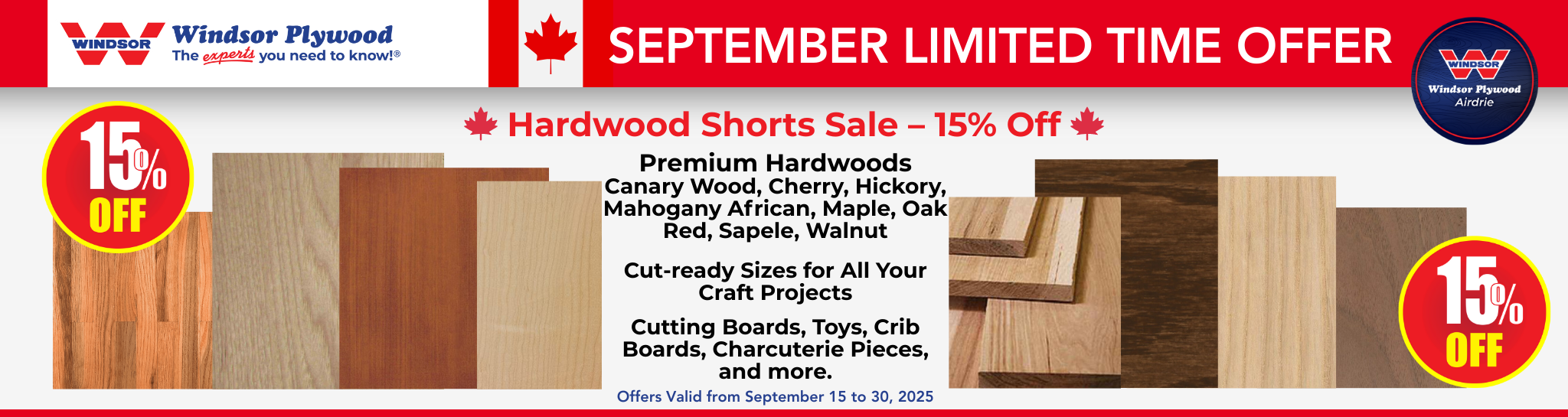 SEPTEMBER 15-30 LIMITED TIME OFFER AIRDRIE