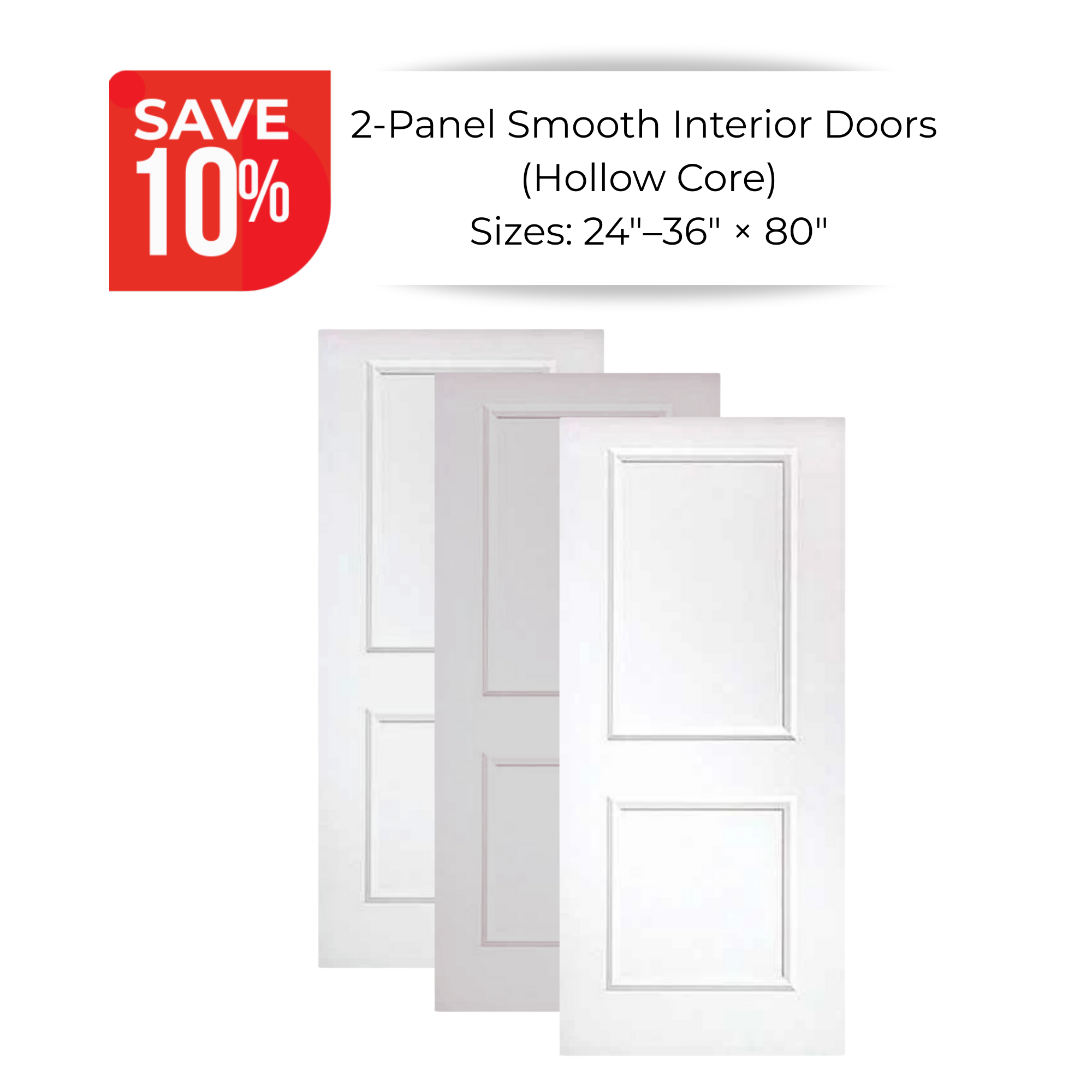 Sale Masonite Classic 2-Panel Interior Door Square Smooth Masonite Classic 2-Panel Square Interior Door