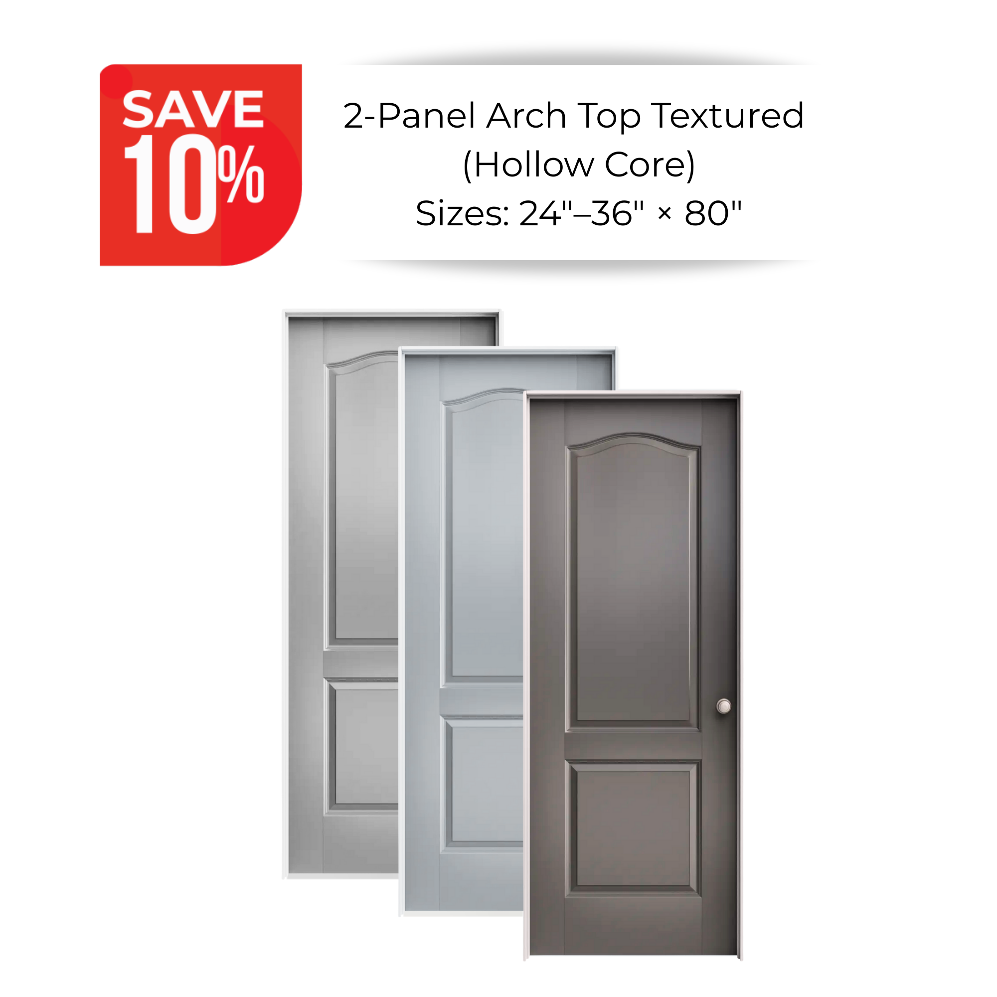 Sale Masonite 2-Panel Arch Top Textured Interior Door Masonite Classic 2-Panel Roman