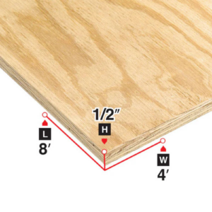 1/2" 4'x8' Spruce Plywood Standard